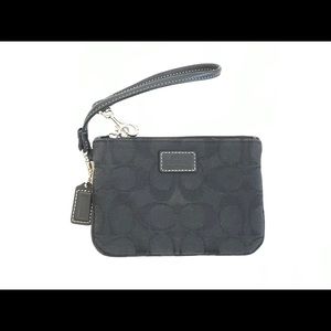 Coach Signature Canvas Wristlet Wallet - Black